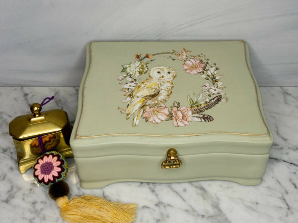 Unique hand painted jewellery box, Upcycled jewelry box, small cottage -  Ottawa Artisans