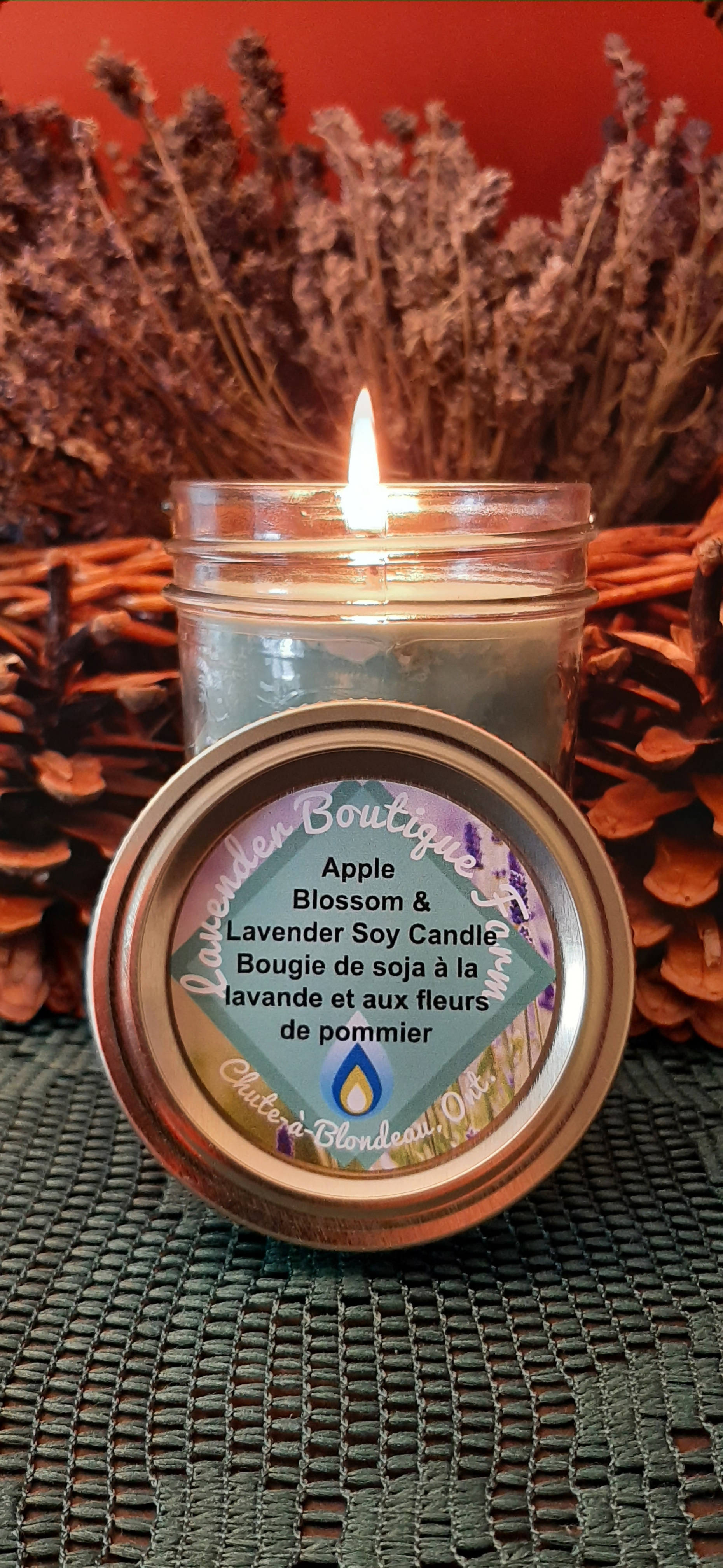 Apple Blossom and Lavender soy candle