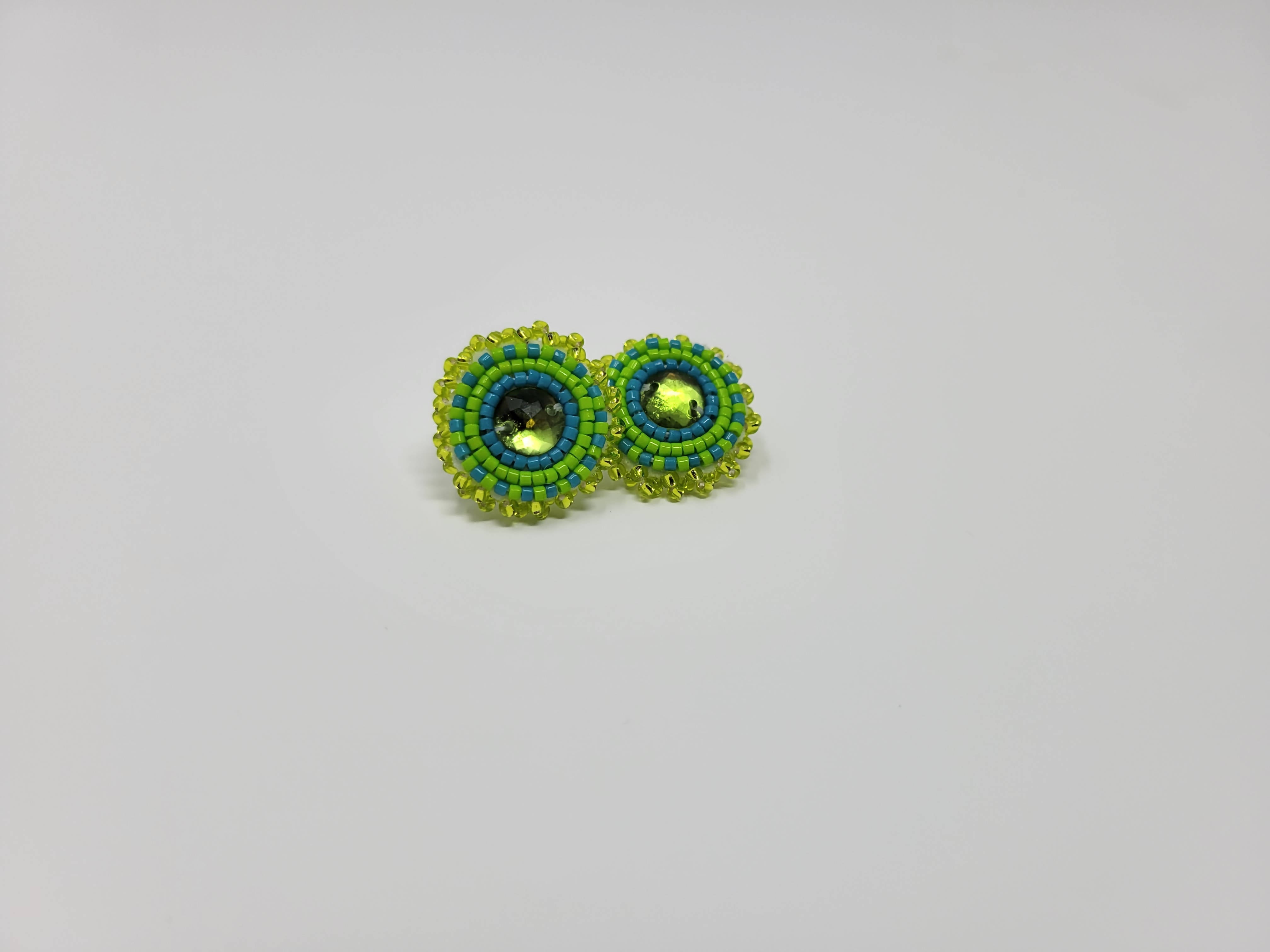 Little Green Earrings  Luxury Native American Beaded Earrings  CS   Cheyanne Symone