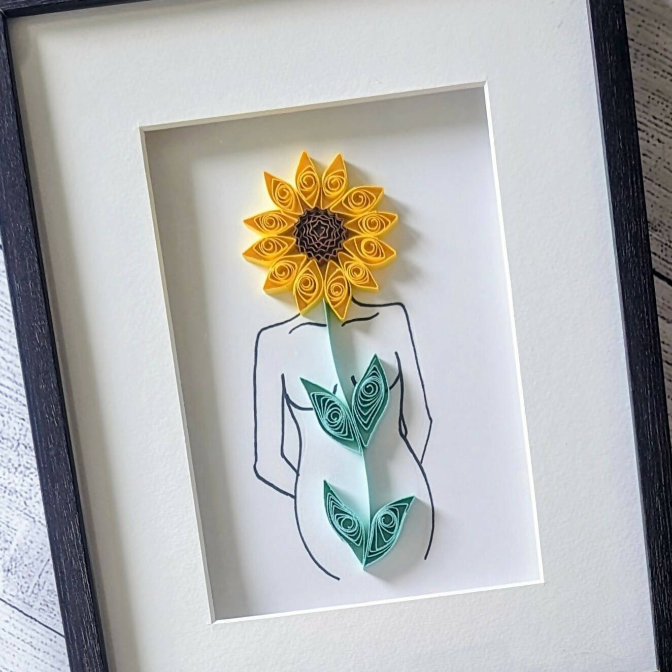 Sunflower Woman Quilled Artwork