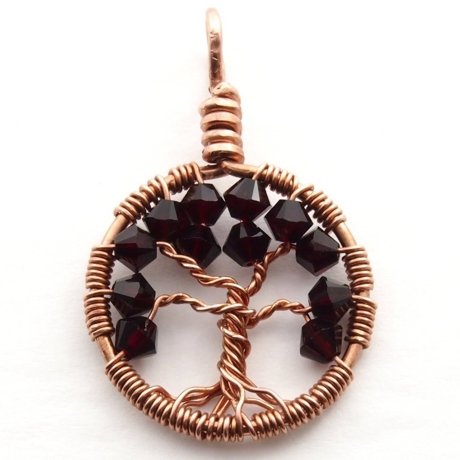 Swarovski Crystal Birthstone Tree of Life Necklace - Copper