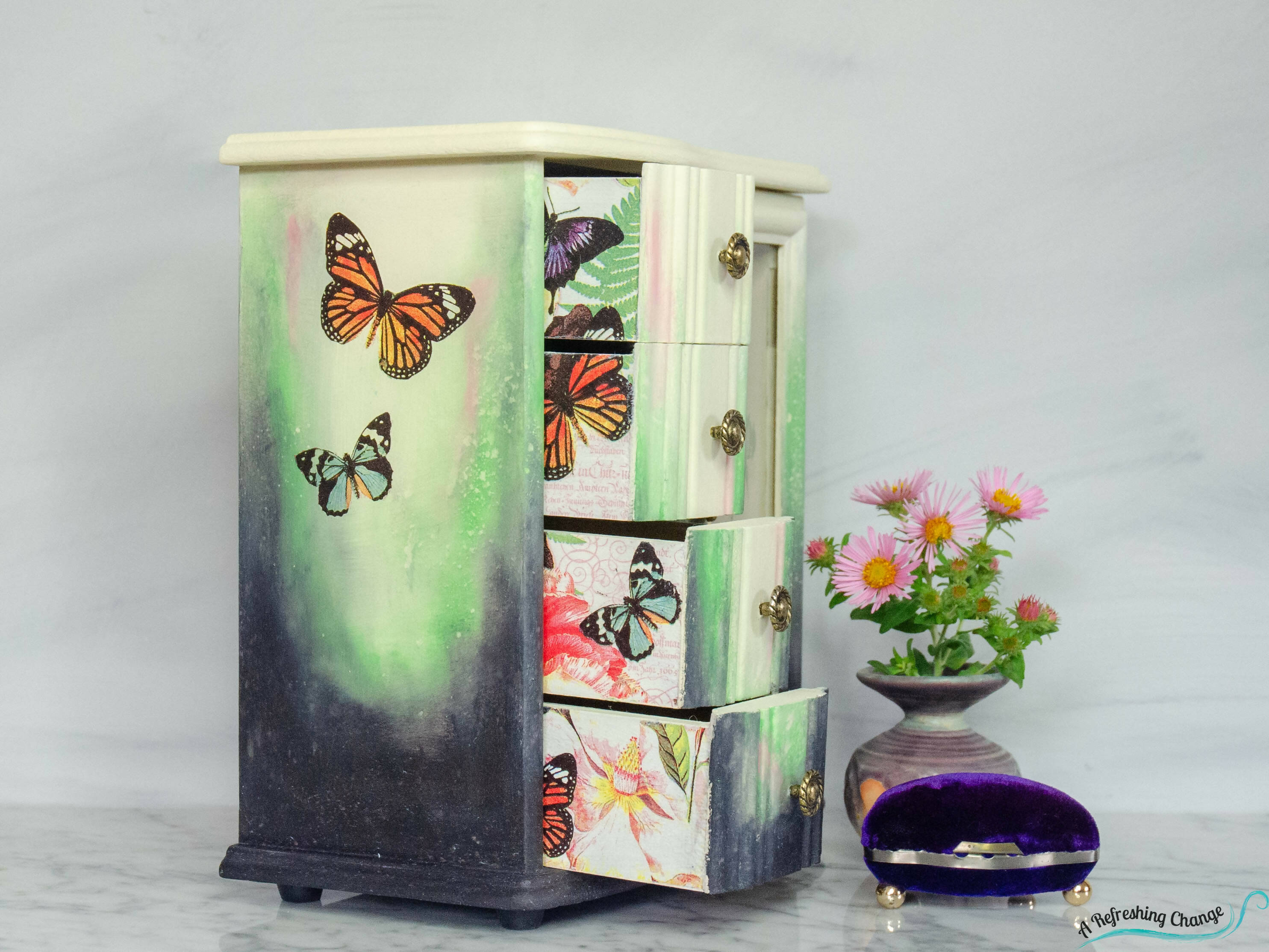 Unique Upcycled Vintage Jewelry Box, Monarch Butterfly Jewellery box -  Ottawa Artisans