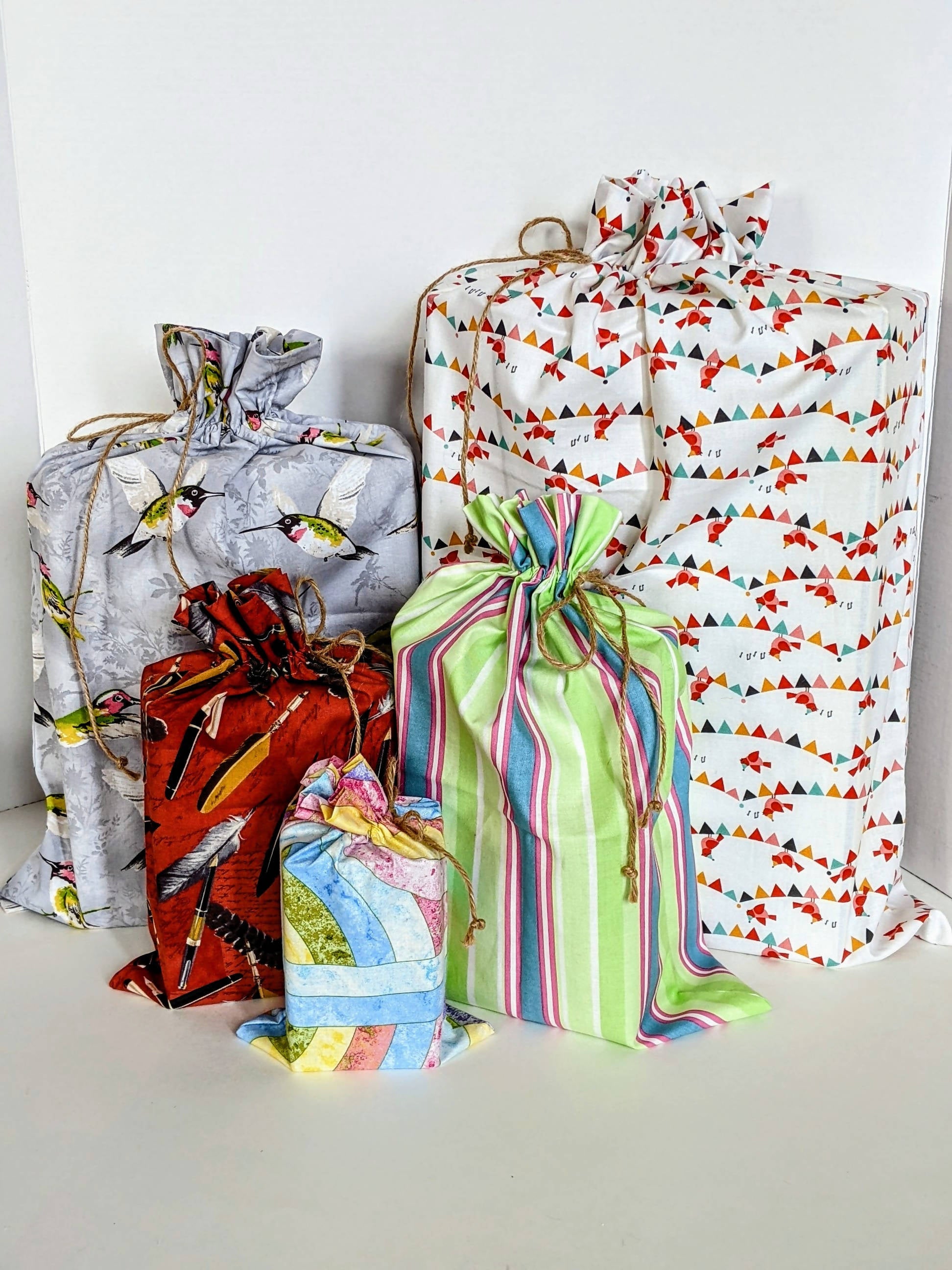 Set Of Three Reusable Luxury Fabric Gift Bags By WRAP Sustainable Gifting |  notonthehighstreet.com