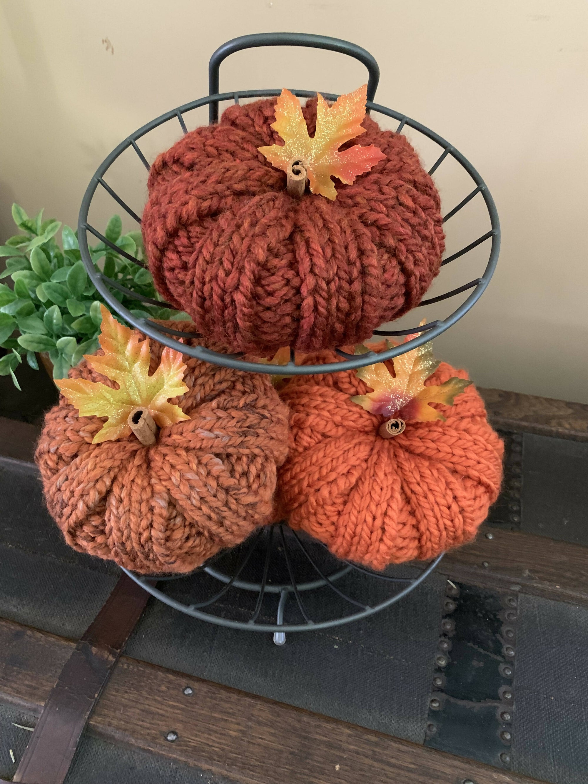 Chunky Knit Pumpkin Decor