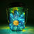 Coneflower Garden Light / Stained Glass Solar Light / Turquoise Flowers On Green Light / Flower Stained Glass Light / Solar Garden Light / Firefly Beach Studio